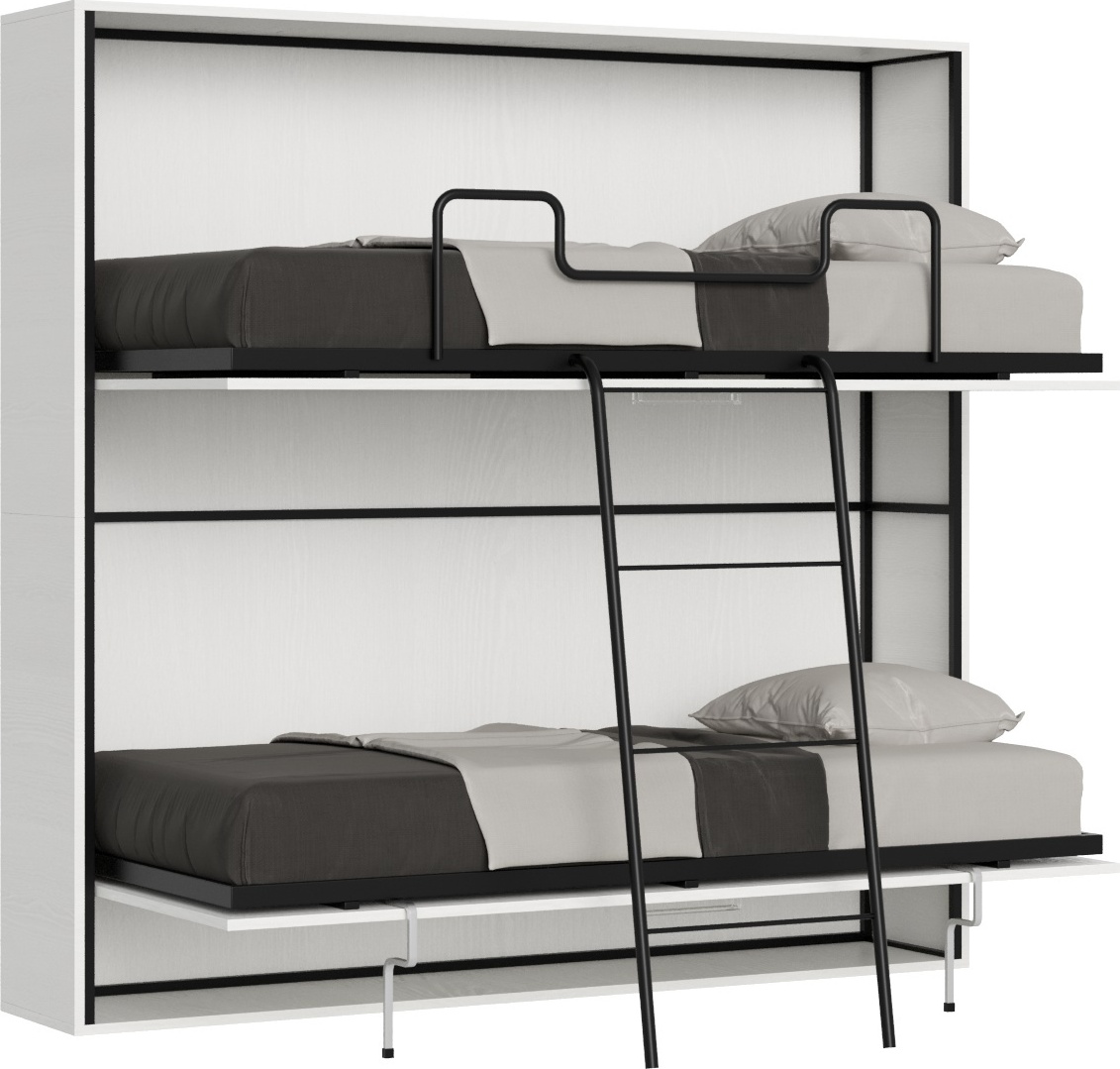 Kando-Doppelbett in weißer Esche Klappbett