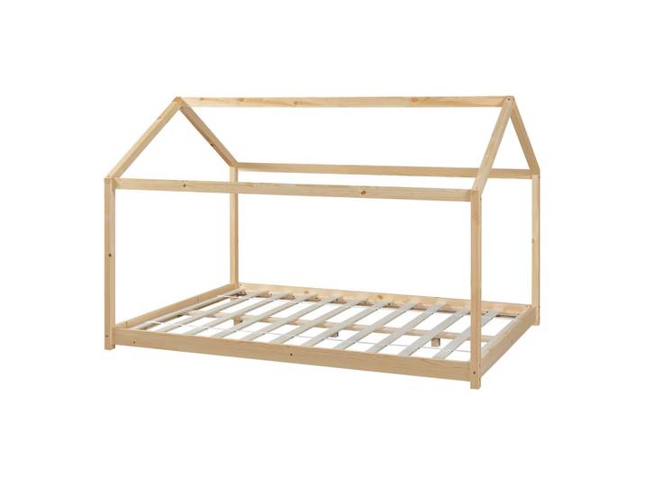 [en.casa] Hausbett Cerro, Naturfarben, Holz, Kiefer, 120x200 cm, Baby- und Kindermöbel, Kinderzimmer & Jugendzimmer, Kinderbetten, Hausbetten