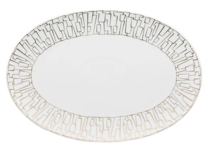 Rosenthal Servierplatte TAC Gropius Skin Gold Platte 34 cm, Porzellan, (Platten), Platten