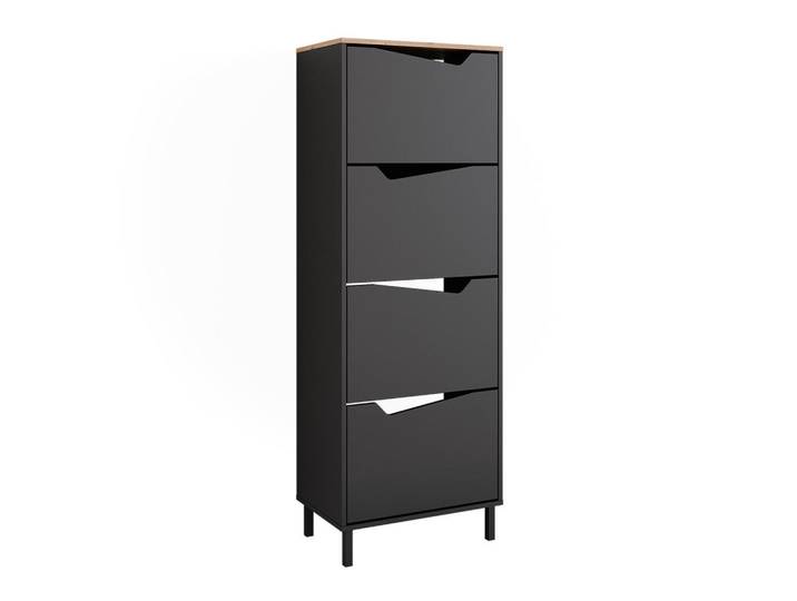 Vicco Schuhkipper Marelle Anthrazit/Artisan 60 x 167.4 cm mit 4 Fächern, Anthrazit, Eiche Artisan, Rechteckig, 60x167.4x38 cm, Garderobe, Schuhaufbewahrung, Schuhkipper