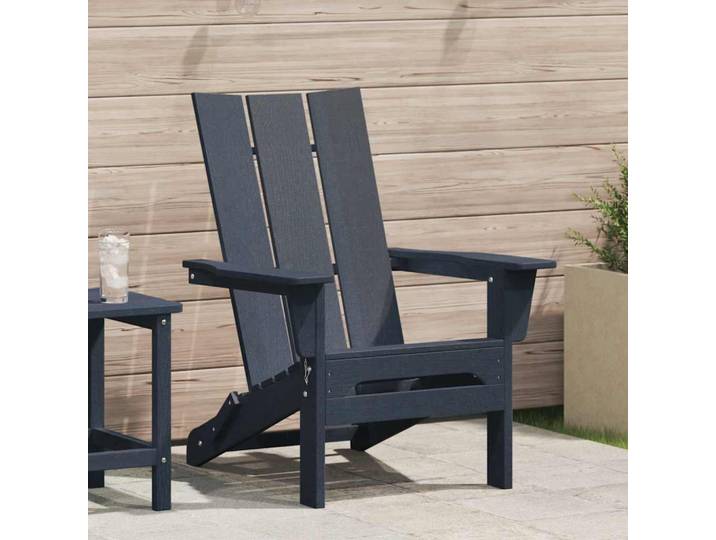 vidaXL Klappbarer Adirondack-Stuhl Marineblau 80,5 x 74,5 x 92 cm HDPE