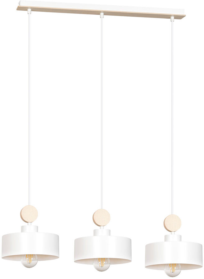 17 Stories Anna-Lena 3 - Light Kitchen Island Pendant White 30cm H X 76cm W X 20cm D