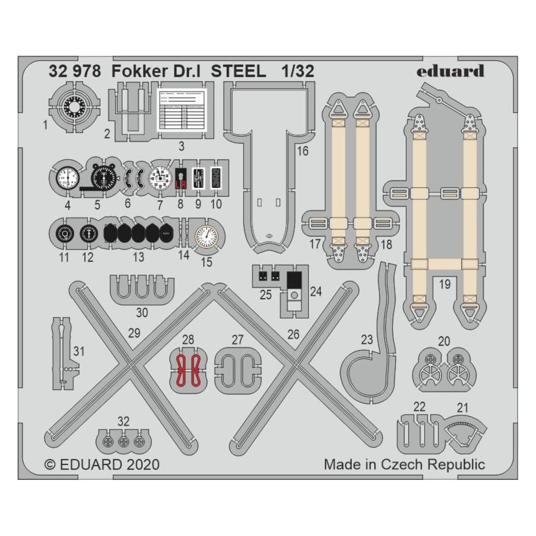Eduard Fokker Dr.I STEEL for Meng (32978)