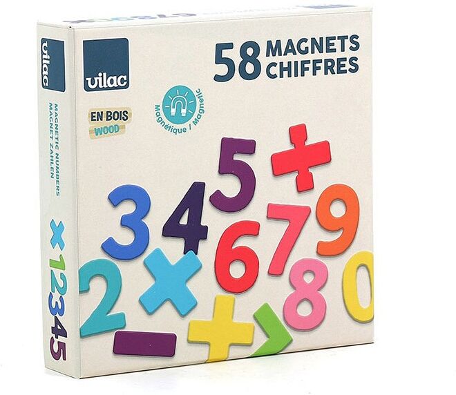 Coffret de magnets en bois 58 chiffres - Vilac