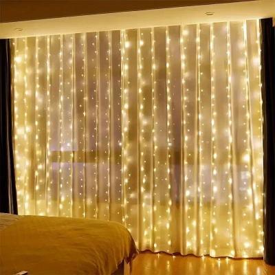 Useful Little Things Remote Control USB LED Curtain String Fairy Lights warm 9.84 Ft X 3.28 Ft