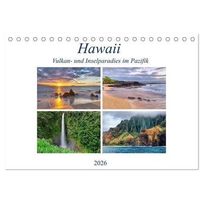 Hawaii - Vulkan- und Inselparadies im Pazifik (Tischkalender 2026 DIN A5 quer), CALVENDO Monatskalender