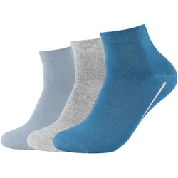 3er Pack camano Soft Quarter Socken 5352 - sea of belize 35-38