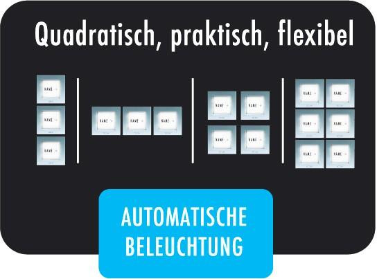 M-E MODERN-ELECTRONICS Deurbelknop KTB 2, zilverkleurig, met verlichting (KTB-2 S)