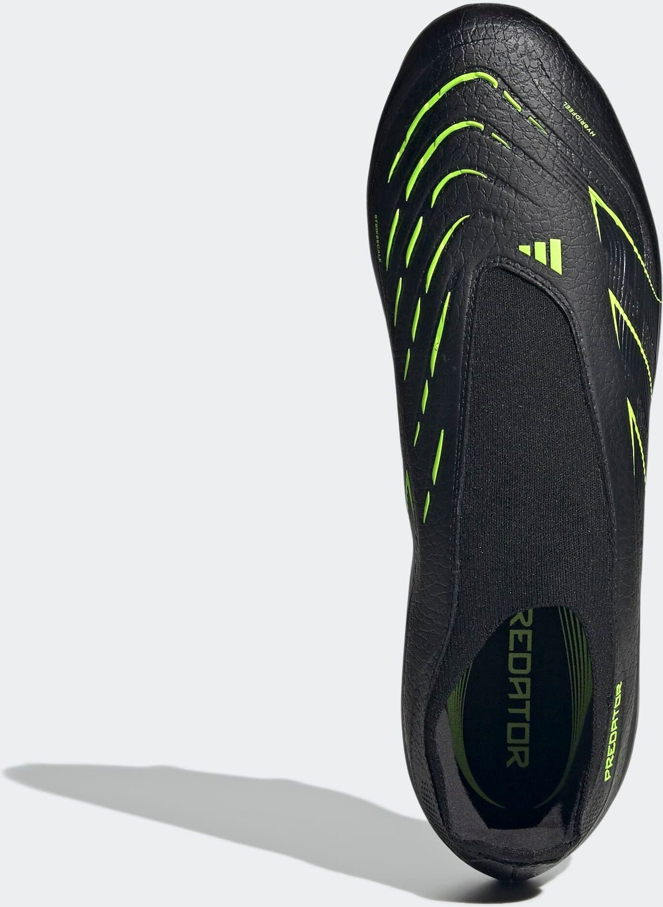 Fussballschuh ADIDAS PERFORMANCE "PREDATOR LEAGUE LACELESS FIRM/MULTI-GROUND", Gr. 46, schwarz (core schwarz, carbon, lucid lemon), Synthetik, Textil, Schuhe Fussballschuh, geeignet für Rasen- und Kunstrasenplätze core schwarz, carbon, lucid lemon 46
