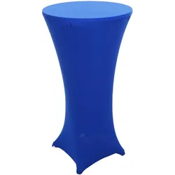 Set Stehtisch + Stehtischhusse MCW-J30, Bistrotisch Tischhusse, klappbar höhenverstellbar Ø 60cm ~ Husse blau