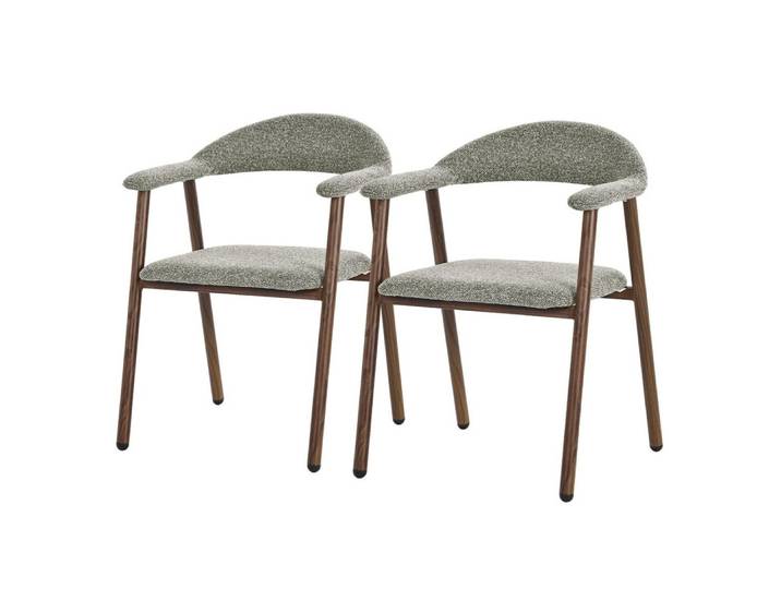 ML-DESIGN Polsterstuhl Esszimmerstühle mit Armlehne & Rückenlehne Ergonomische moderne Design, Armlehnstuhl mit Metallbeine 2er Set Grün Lounge Sessel bis 120 kg