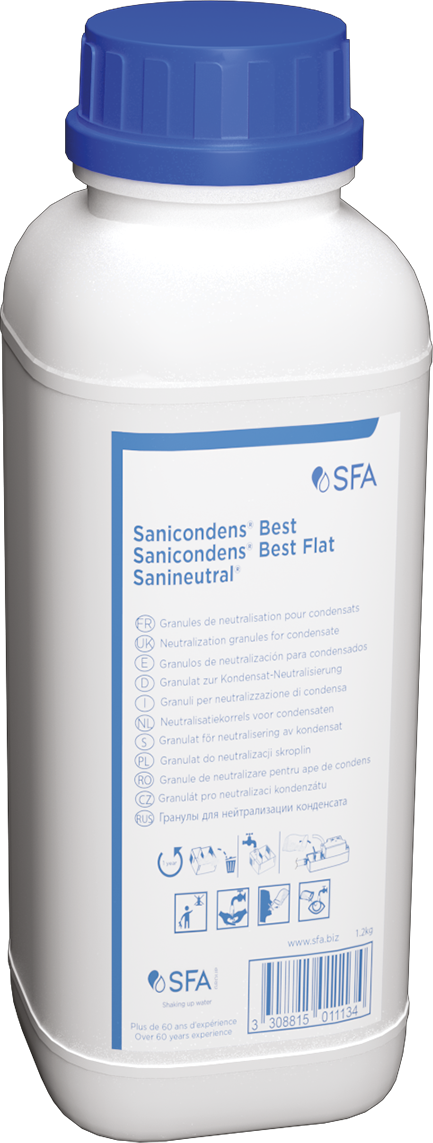 Gravier de carbonate de calcium SFA pour Sanicondens Z0014N Best Flat et Sanineutral, 1,2 kg