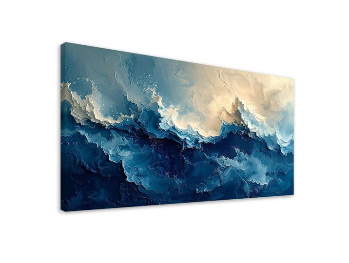 Feeby Leinwandbild Abstraktion 120x60cm, Blau, Rechteckig, 120x60 cm, Bilder & Rahmen, Bilder, Leinwandbilder
