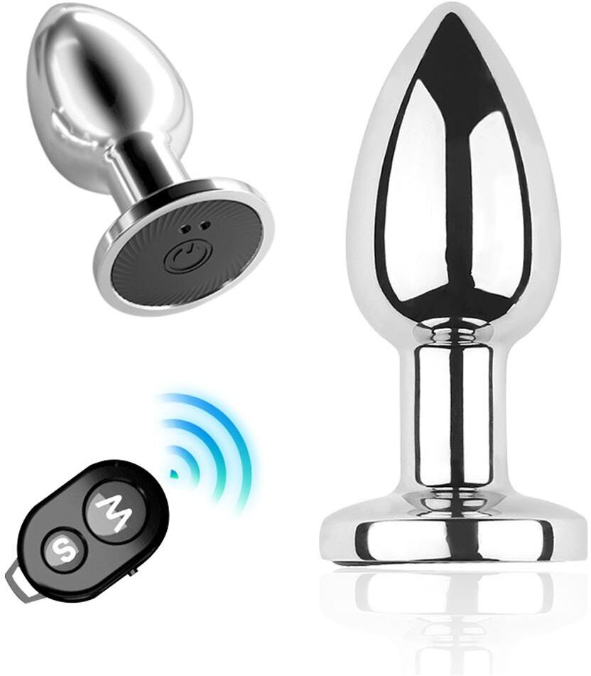 Plaisir Emoi Plug vibrant acier inoxydable anal taille M avec télécommande