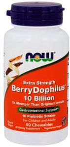Now Foods Extra Strenght Berrydophilus 10 Billion 50 Ch.Tabs