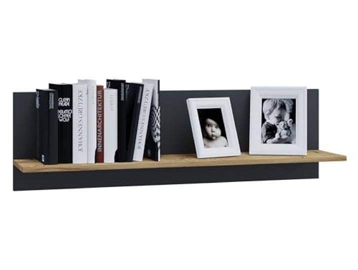 VCM Houten wandplank Hangplank Wandplank Usilo Houten wandplank Hangplank Wandplank Usilo Eik antraciet/honing