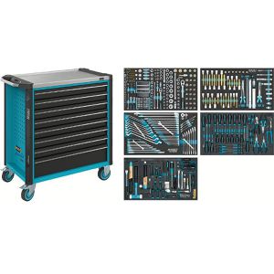 Hazet Werkzeugwagen Assistent 179NXL-8/440, 440-teilig, blau, 8 Schubladen, mit Werkzeug