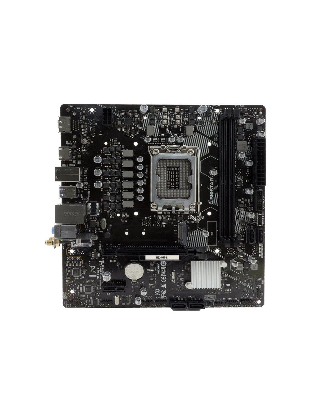 BIOSTAR H610MT-E - motherboard - micro ATX - LGA1700 Socket - H610 Mainboard - Intel H610 - Intel LGA1700 - DDR4 RAM - Micro-ATX