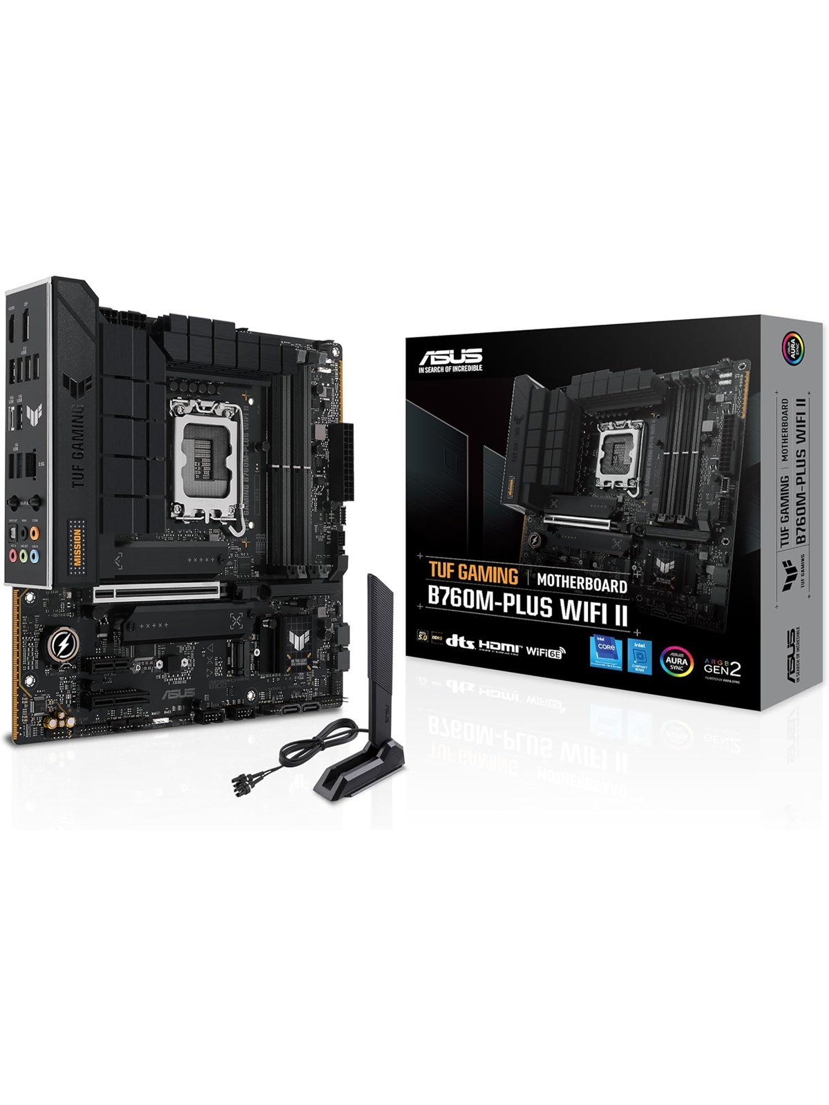 ASUS TUF GAMING B760M-PLUS WIFI II Mainboard - Intel B760 - Intel LGA1700 - DDR5 RAM - Micro-ATX