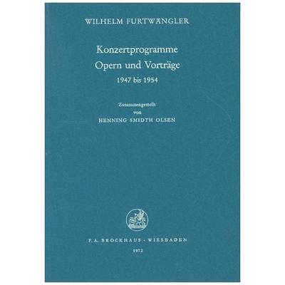Konzertprogramme Opern und Vorträge 1947-1954 -