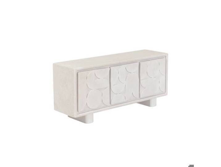 Buffet bas 3 portes en bois effet béton blanc Danaé