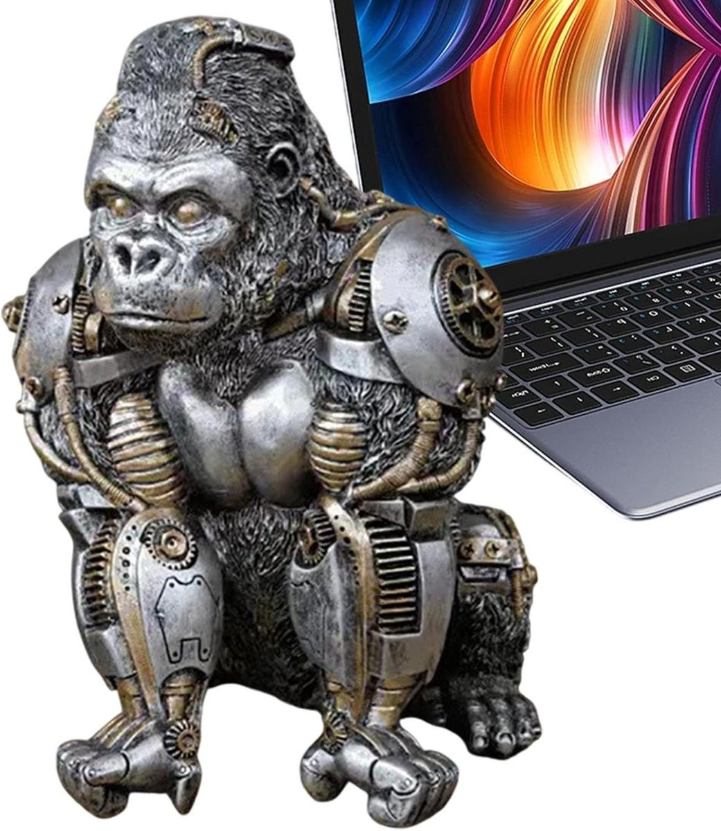 Steampunk Gorilla Beeld - Mechanisch Punk Figuur voor Huisdecoratie - Meerkleurig