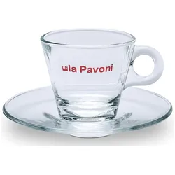 La Pavoni, Tasse, 6 Glas-Espresso- Tassen mit Untertassen (75 ml, 6x)