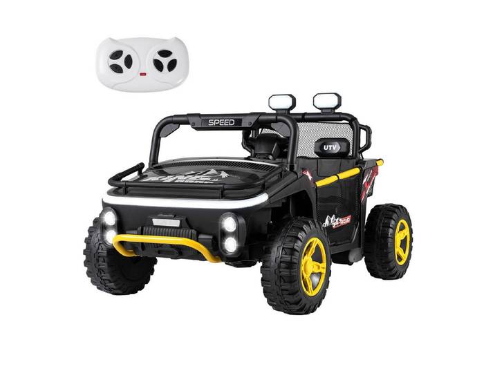COSTWAY Elektro-Kinderauto, Belastbarkeit 40 kg, (1-tlg), 24V Kinderfahrzeug, 2-Sitzer Elektroauto mit Hupe, Musik, Licht