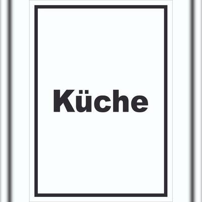 HB-Druck Küche Schild mit Text Kitchen cucina hochkant A0 Rückseite selbstklebend