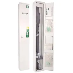 Erste-Hilfe-Schrank aus Stahlblech, mit Inhalt, weiß