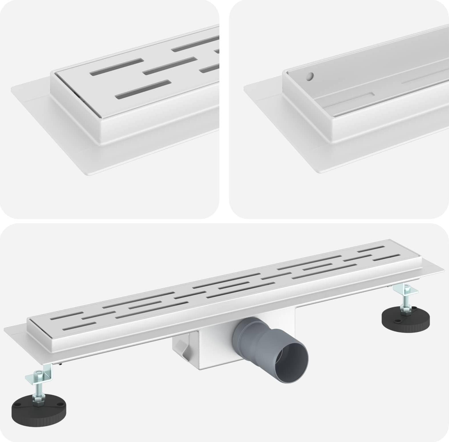 vidaXL Doucheafvoer met strak design, zilverkleurig, 50 cm, roestvrij staal 304