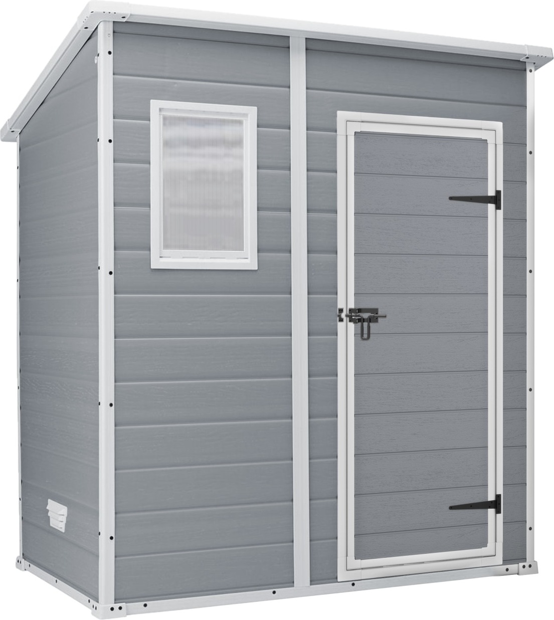 Keter Manor Pent 6x4 Geräteschuppen B 183,5 x T 111 x H 200 cm, Farbe Grau, wetterfest
