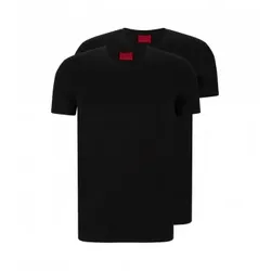 HUGO für Herren. 50325417 Pack 2 T-Shirts Peak Kragen schwarz (M), Lässig, Baumwolle, Kurzarm, Nachhaltig