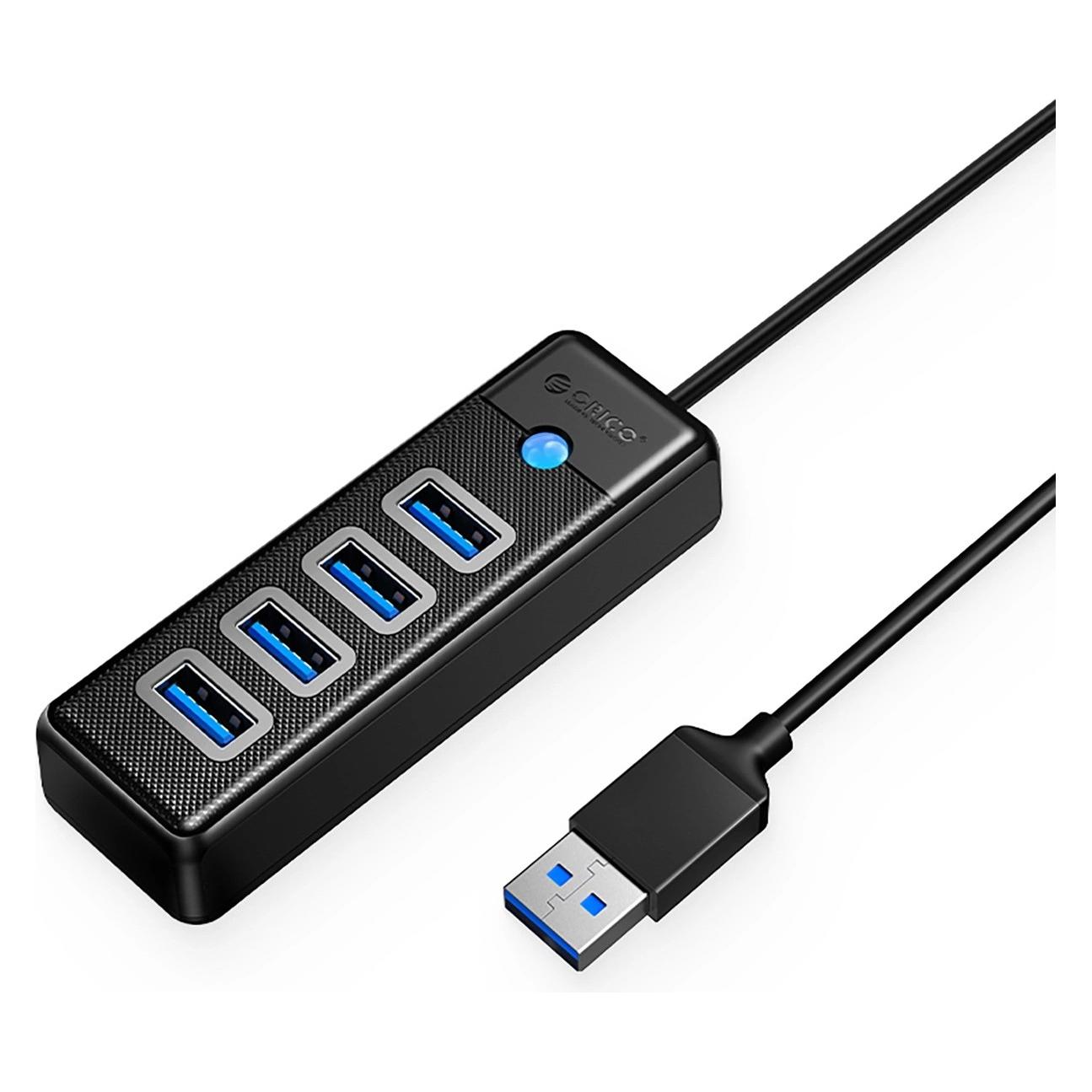 Orico Converter Hub PW4U-U3 USB-A / 4x USB-A 3.0 - black (USB-A, 4 Ports) (ORICO-PW4U-U3-015-BK-EP-HU)