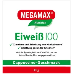 MEGAMAX Einzelportion Eiweiss 100 CAPPUCCINO 30 g