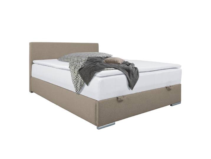 Lit boxspring Randas 140 x 200cm Tissu Cortina Gris