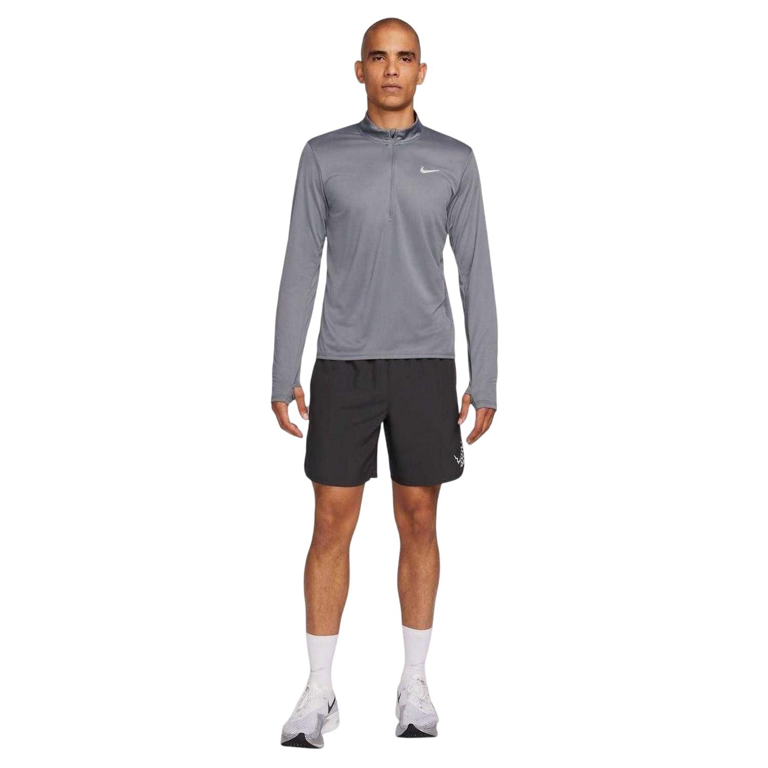Nike - "Core" Oberteil für Herren, mit halbem Reißverschluss, Laufen, Langärmlig (Rauch-Grau)