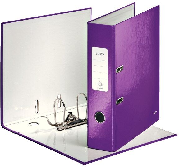 Leitz WOW 180° Lever Arch File A4 80mm Laminated (Pack of 10) - Purple