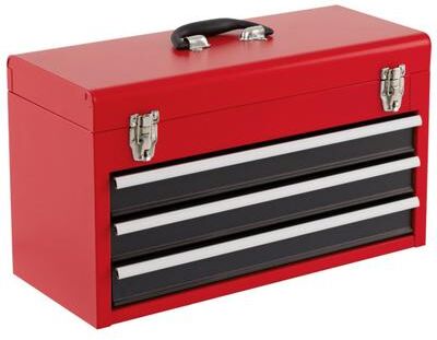 Costway Portable Garage Mechanic Tool Cabinet Box with 3 Drawers-Black & Red