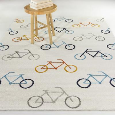 Balta Rugs Mod-Tod Look Mom No Hands Kids Bicycle Area Rug