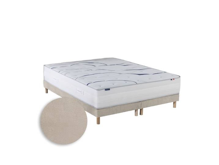 Matelas mémoire de forme memoria sommier chenille crème 2x80 x 200