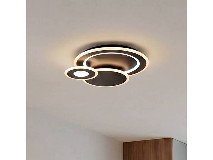 LED Deckenleuchte Briar Lindby, dimmbar, schwarz, für Wohn- / Esszimmer, Kunststoff, Modern