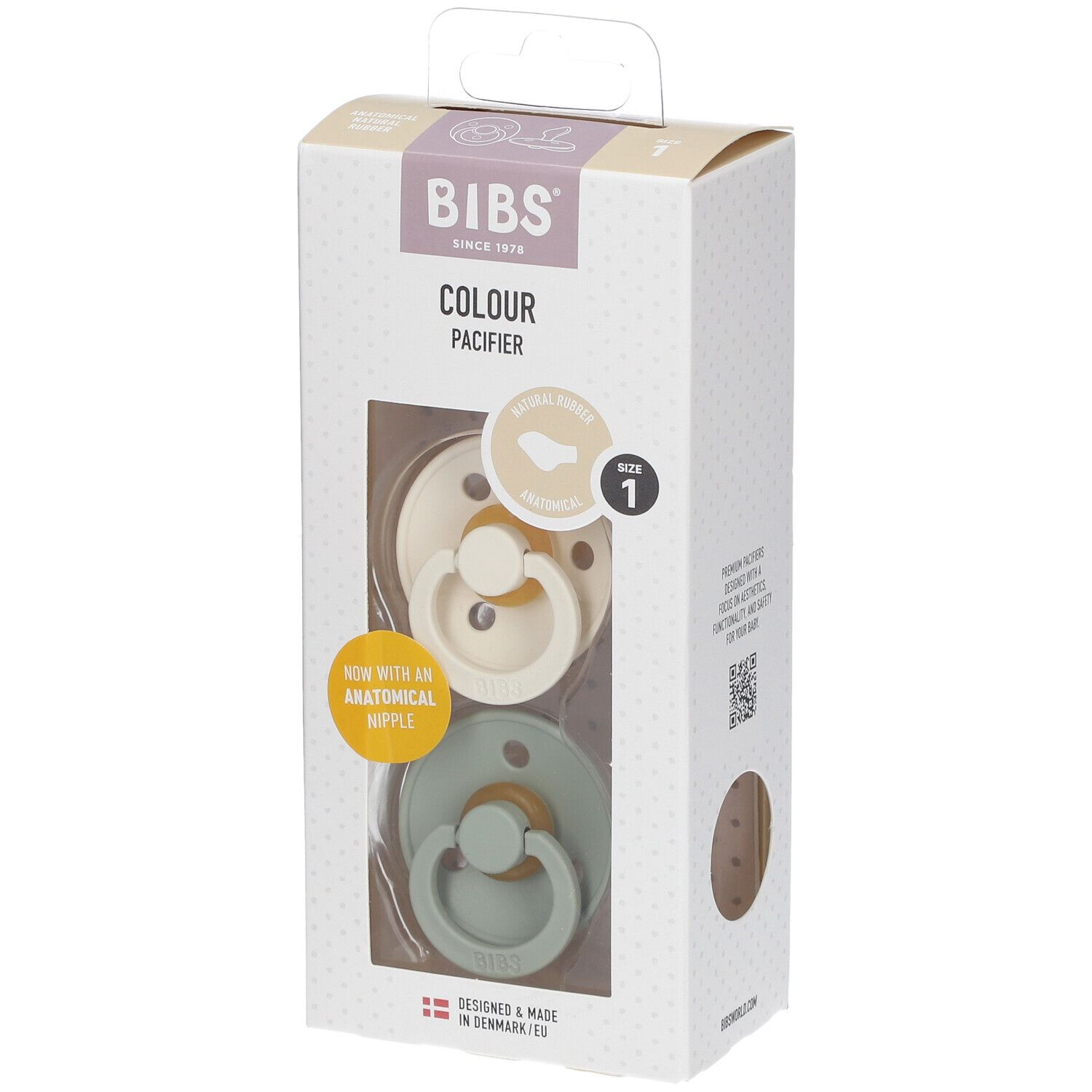 Bibs Fopspeen Anatomic Ivory - Sage 0-6 Maanden 2 St Sauger