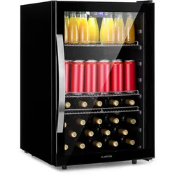 Beersafe 5XL Kühlschrank 147 Liter 3 Böden Panoramaglastür Edelstahl Onyx 148 Liter