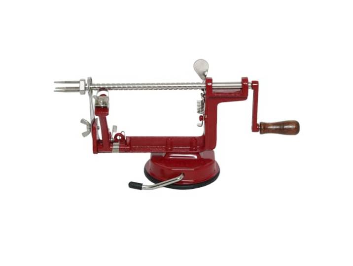 Johnny Apple Peeler VKP Brands Apfelschäler, Gusseisen, rot, Stainless Steel Blades