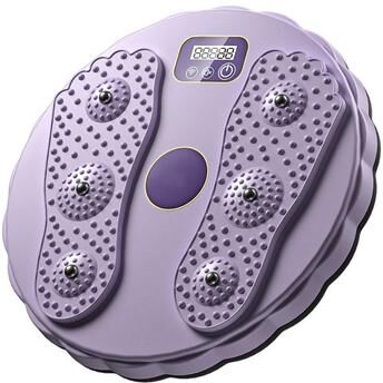 Combo Retail Shop Rotatable Assist Fitness Slim Machine, Electronic LCD Display Waist Disc, Non Slip Base, Weight Loss Foot Massage Board purple