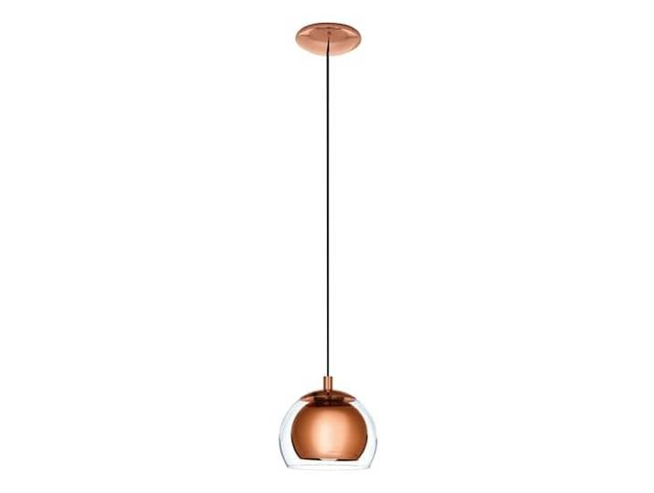 Eglo Suspension luminaire Rocamar\, lustre suspendu en métal aspect cuivre et verre transparent\, lampe de salon et de salle à manger\, douille E27