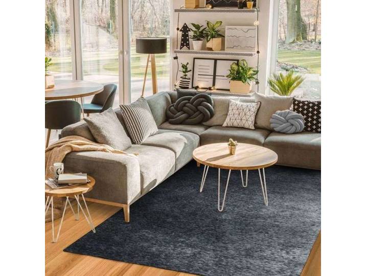 Tapis texturé vintage bleu cendré 160x230