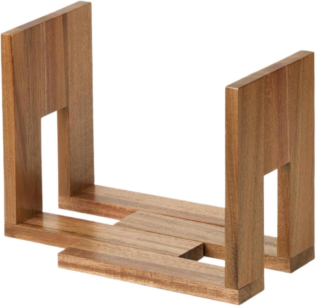 Vinylplaten Opbergplank Houtkleur - Uitbreidbare Platen Organizer voor 60 Vinylplaten