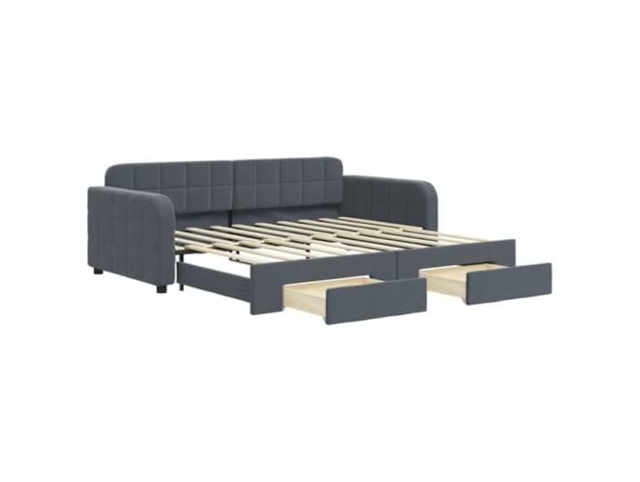 vidaXL Tagesbett Ausziehbar mit Schubladen Dunkelgrau 90x190 cm Samt